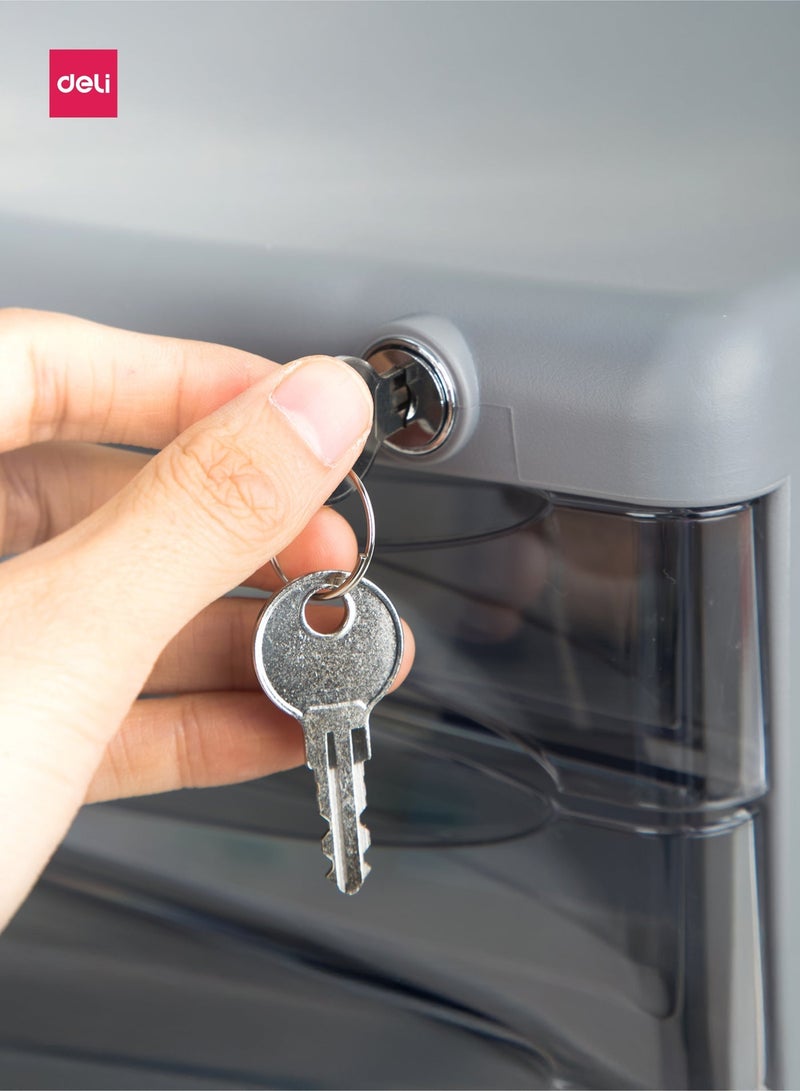 Deli-E9795 File Cabinet - Grey - Image 4